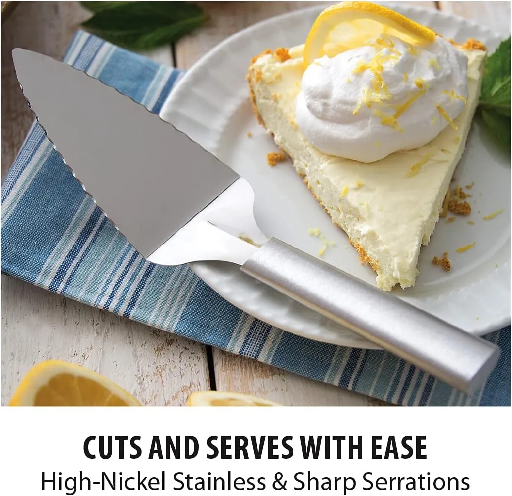 Rada Cutlery Serrated Pie Server, Made in USA, Silver Handle