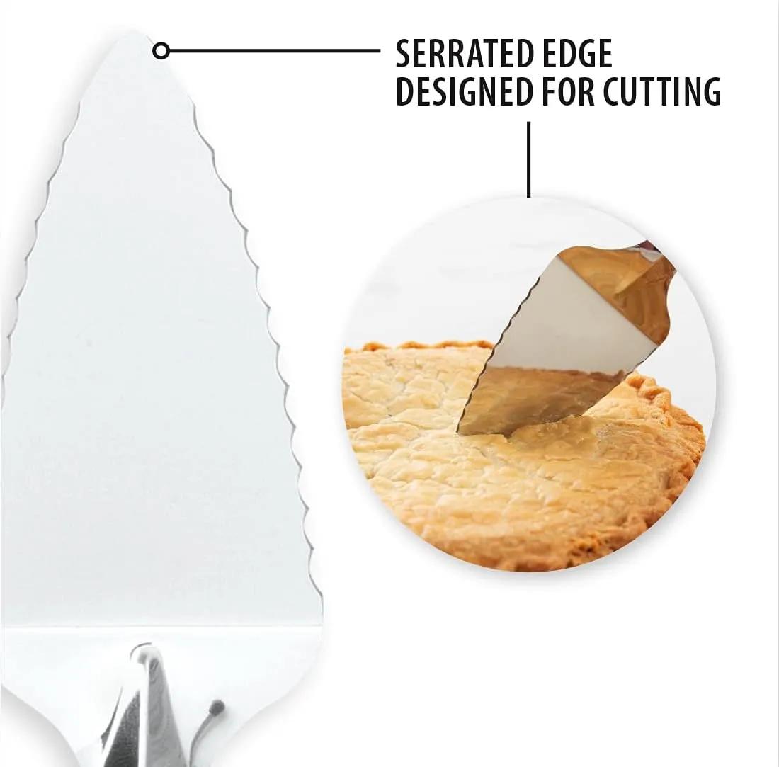 Rada Cutlery Serrated Pie Server, Made in USA, Silver Handle
