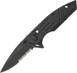 Rancor IX | 4-3/8″ Zytel Slide Lock D2 Partially Serrated Blade