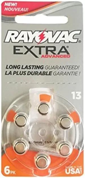Rayovac Extra Advanced, Size 13 Hearing Aid Battery, 60 Batteries