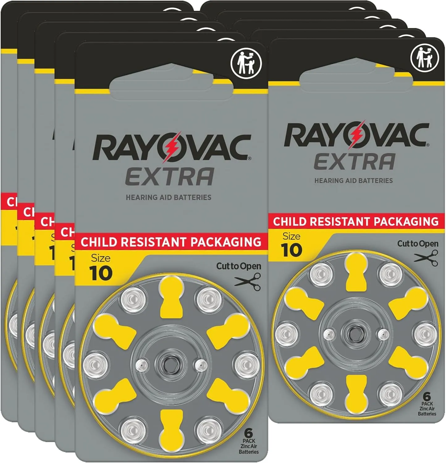 Rayovac Extra Hearing aid Batteries Size 10. Long-Lasting Mercury-Free zinc-air Hearing aid Batteries - 1.45v. (60 Batteries)
