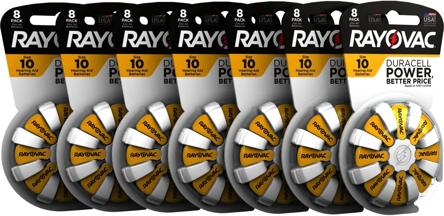 Rayovac Hearing Aid Batteries Size 10 for Advanced Hearing Aid Devices ,56 Count