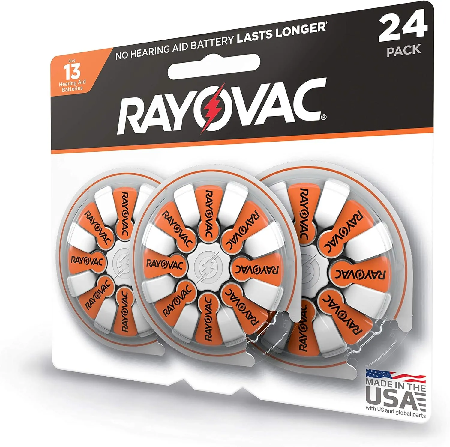 Rayovac Hearing Aid Batteries Size 13 for Advanced Hearing Aid Devices (24 Count)