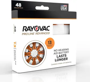 Rayovac Proline Advanced Hearing Aid Batteries Size 13 (48 Pack)