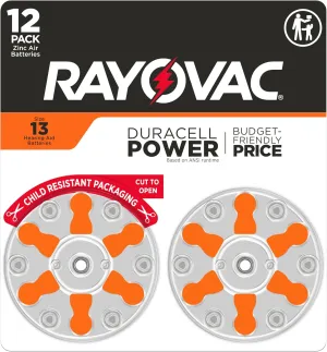 Rayovac Size 13 Hearing Aid Batteries (12 Pack), Size 13 Batteries