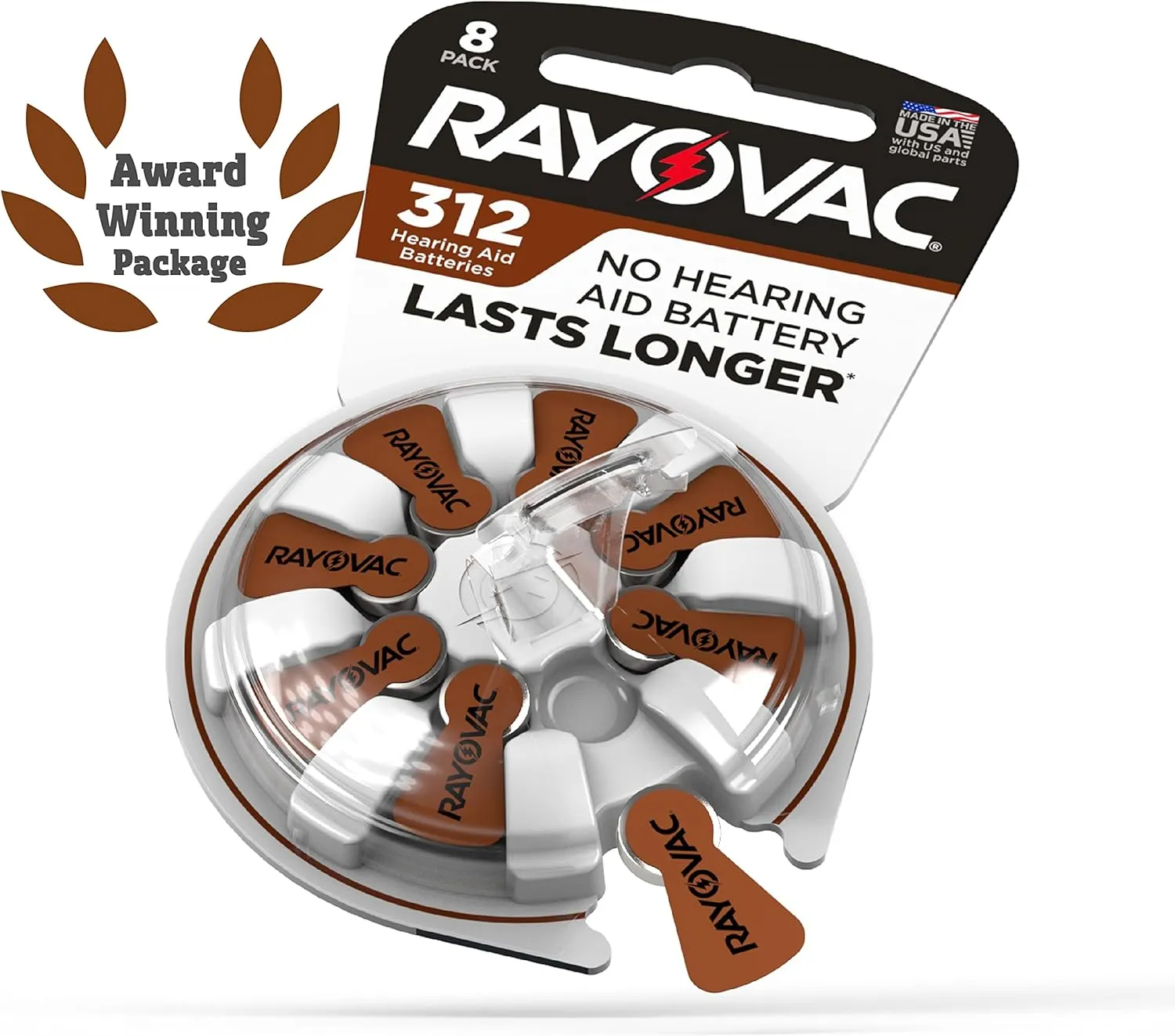 Rayovac Size 312 Hearing Aid Batteries, Size 312 Batteries, 24 Count
