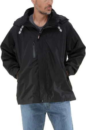 RefrigiWear Lightweight Rain Jacket Wind-Tight Waterproof Raincoat with Detachable Hood