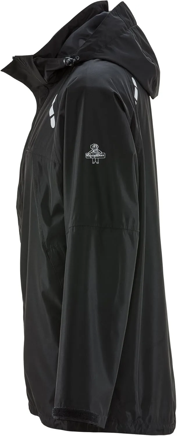 RefrigiWear Lightweight Rain Jacket Wind-Tight Waterproof Raincoat with Detachable Hood