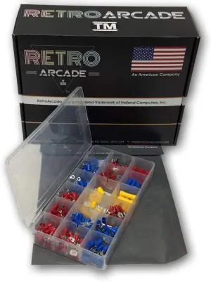RetroArcade.us 300 Piece solderless Terminal Crimp Connector Assortment kit for Jamma Harnesses