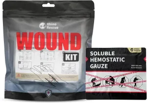 RHINO RESCUE Wound Closure Kit with Hemostatic Gauze, Closure Strips Without Suture, Zipstitch Laceration Kit for Cut Care, Adhesive Bandages…
