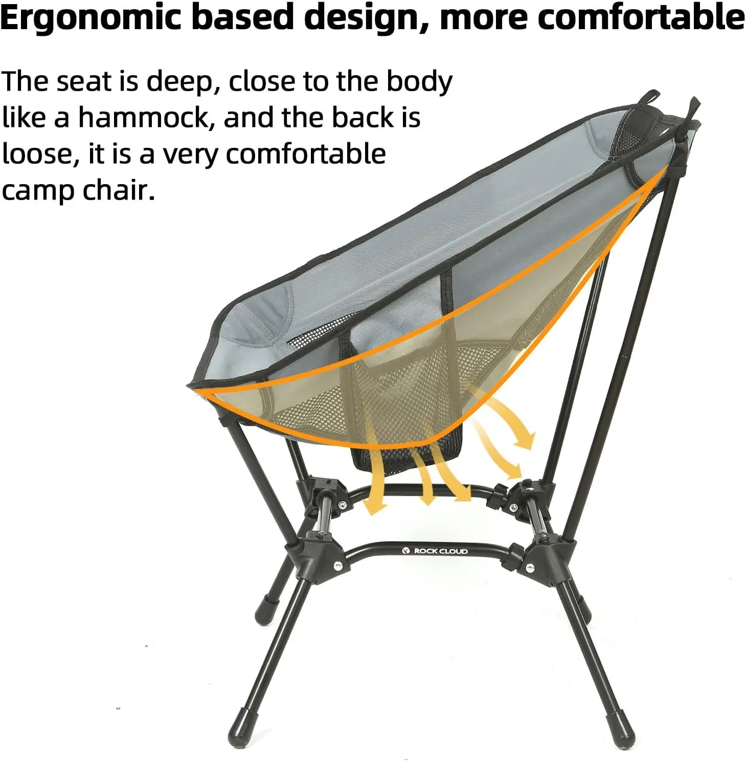 ROCK CLOUD Portable Camping Chair Ultralight Folding Chairs Outdoor for Camp Hiking Backpacking Lawn Beach Sports