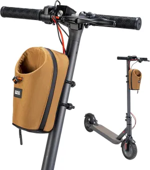 ROCKBROS Electric Scooter Bag, Bike Handlebar Bag with External Water Bottle Holder, 1.5L Magnetic Snap Storage Bag for Electric Scooters,Ebike and Folding Bicycles,Brown