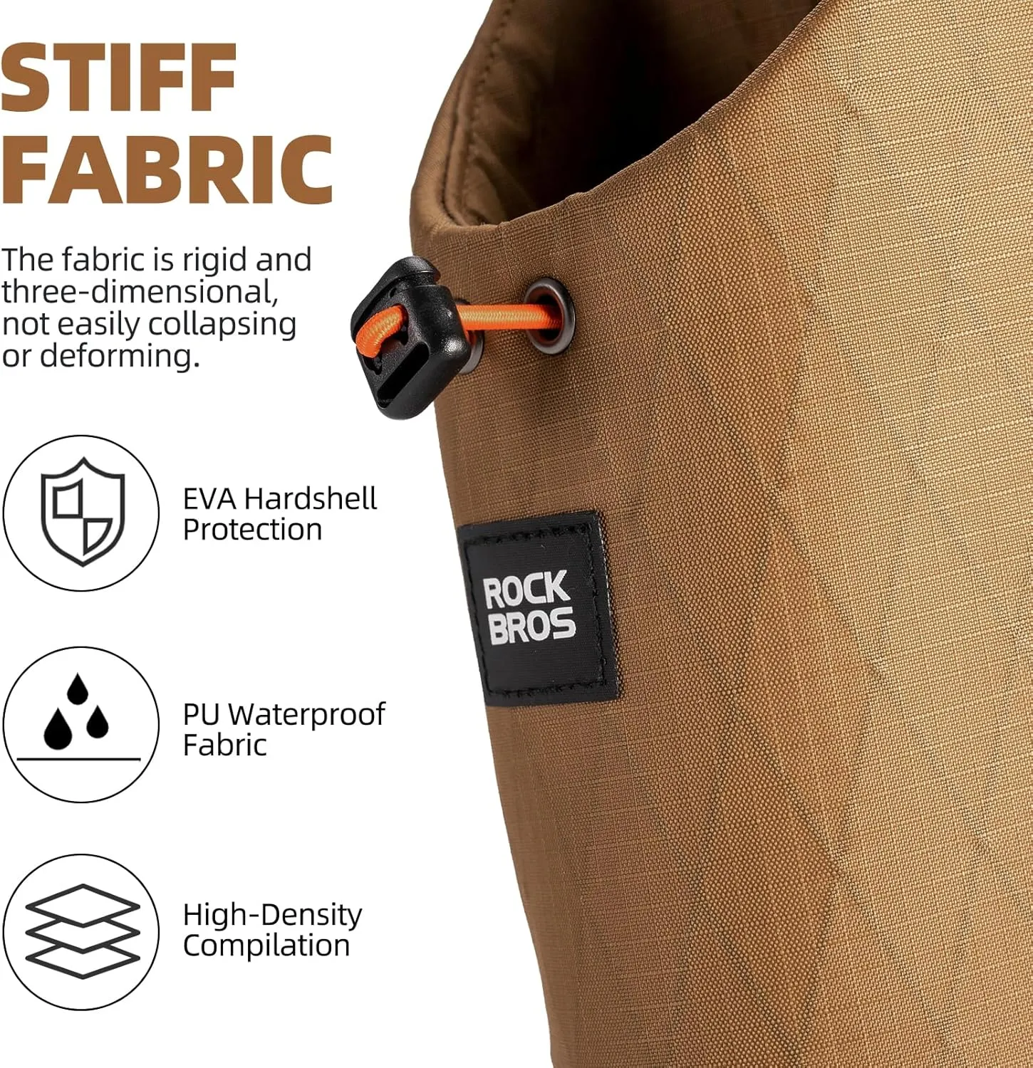 ROCKBROS Electric Scooter Bag, Bike Handlebar Bag with External Water Bottle Holder, 1.5L Magnetic Snap Storage Bag for Electric Scooters,Ebike and Folding Bicycles,Brown
