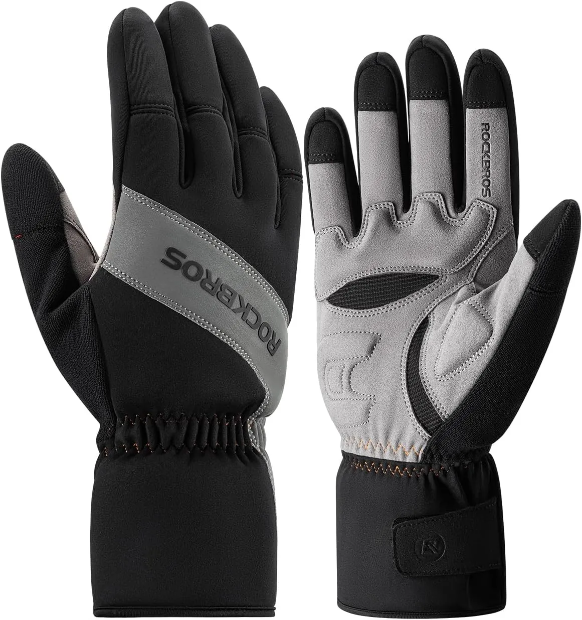 ROCKBROS Winter Cycling Gloves Winter Bike Gloves with Touchscreen Fingers Windproof Thermal Winter Gloves for Cycling,Biking,Running