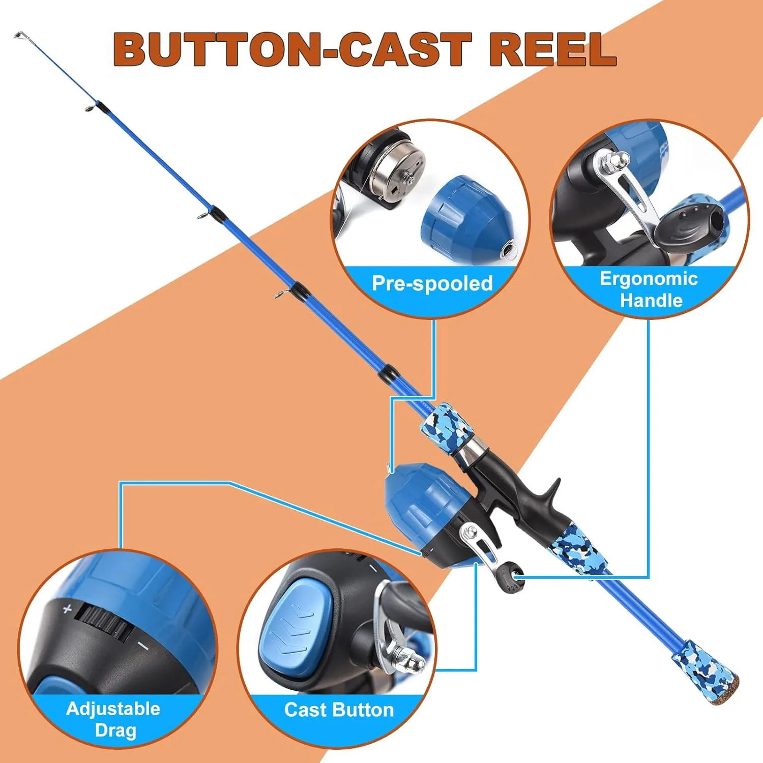 Rod Fishing Pole Telescopic Fishing Rod and Reel Combo Kit with Fishing Lures Fishing Lines Fishing Hooks