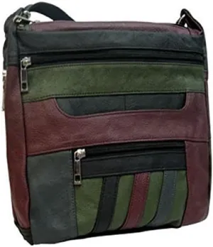 Roma Leathers 7082 Multi Color Genuine Leather Locking Concealed Purse