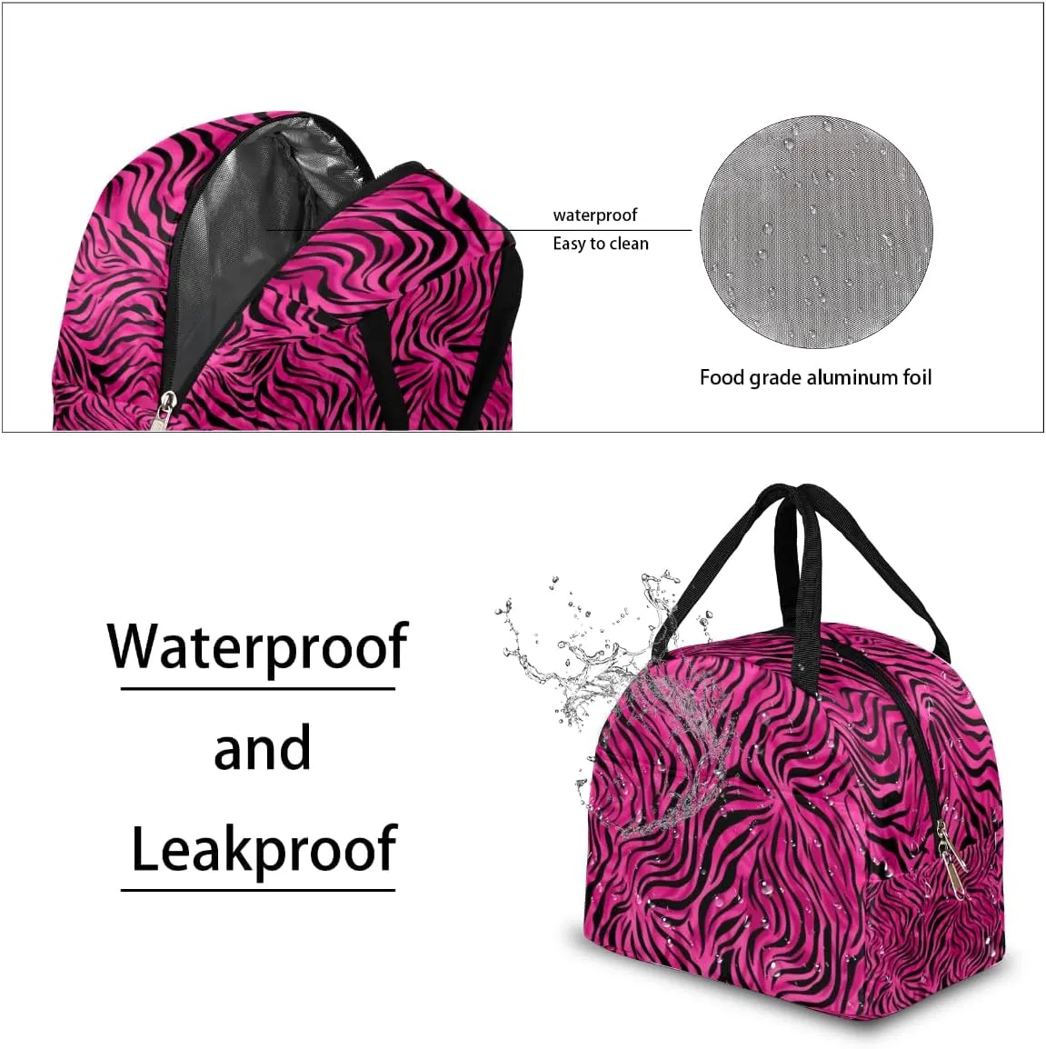 Romance Modern Pattern Lunch Tote Bag Reusable Insulated Bags Waterproof Adult Portable Meal Cooler Pack for Women Men Picnic Office Work Travel