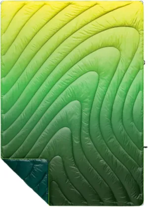 Rumpl Original Puffy Blanket - Warm Puffy Camping Blanket, 100% Recycled Polyester Insulation, Lightweight, Packable, Water-Resistant, Outdoor Puffer Blanket, 52"x75", V1, Forest Fade
