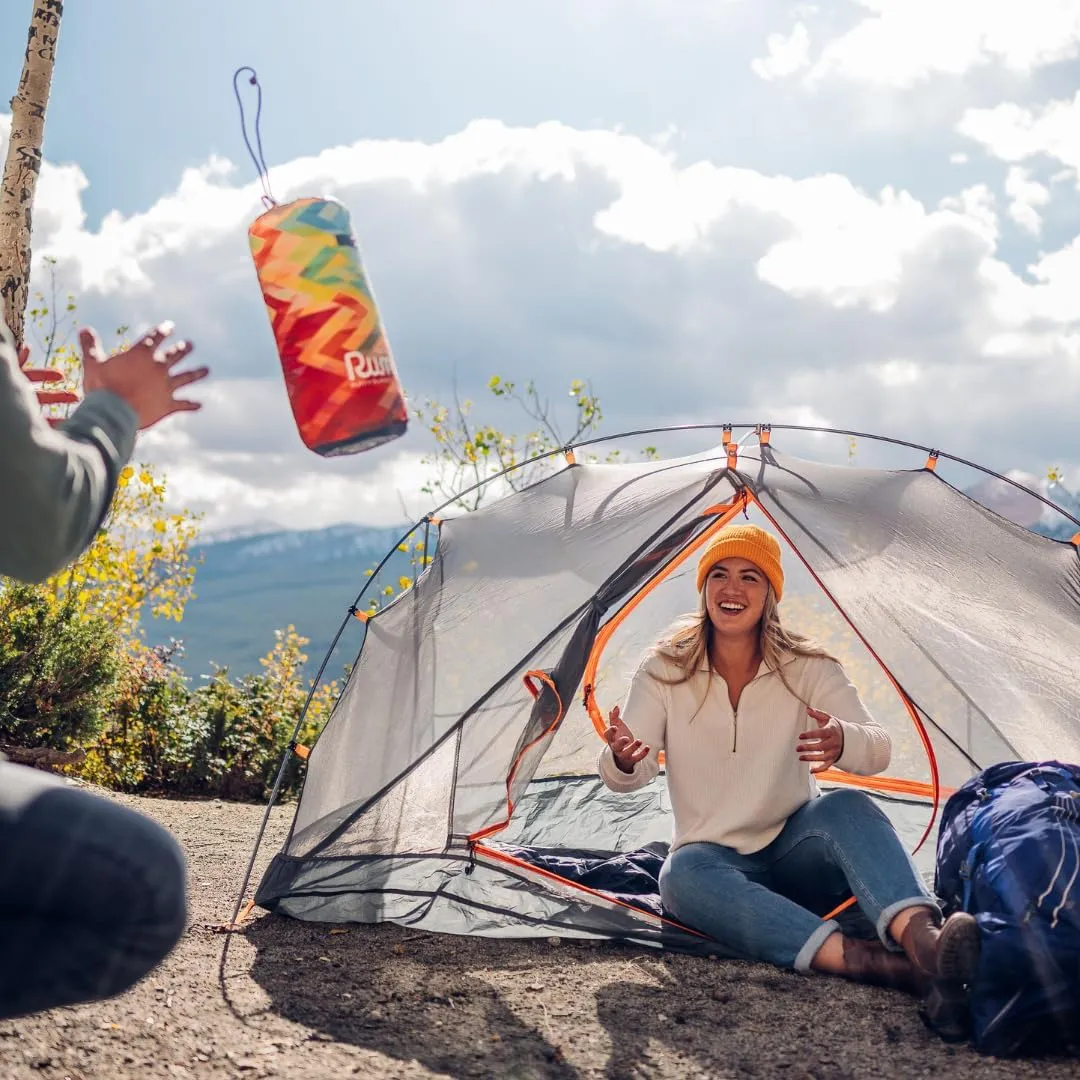 Rumpl Original Puffy Blanket - Warm Puffy Camping Blanket, 100% Recycled Polyester Insulation, Lightweight, Packable, Water-Resistant, Outdoor Puffer Blanket, 52"x75", V1, Forest Fade