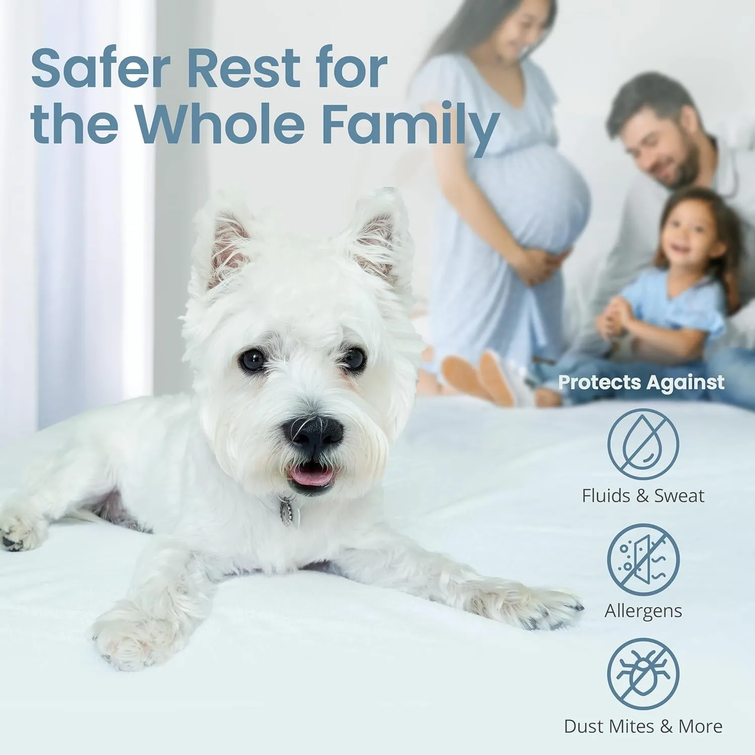 SafeRest Mattress Protector College Dorm Room, New Home, First Apartment Essentials - Cotton, Waterproof Mattress Cover Protector and Encasement - Premium (Original (Cotton Terry), Queen)