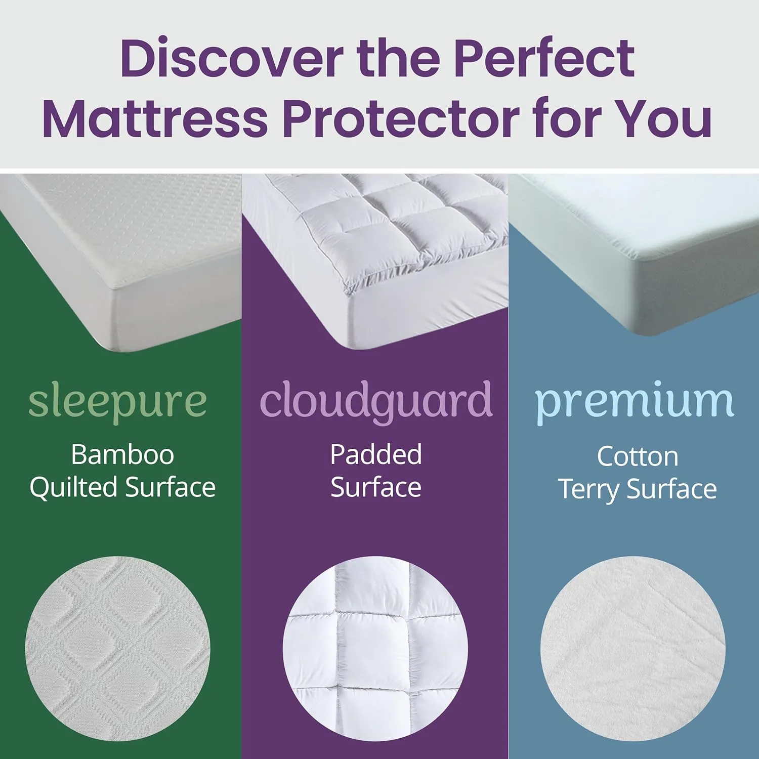 SafeRest Mattress Protector College Dorm Room, New Home, First Apartment Essentials - Cotton, Waterproof Mattress Cover Protector and Encasement - Premium (Original (Cotton Terry), Queen)