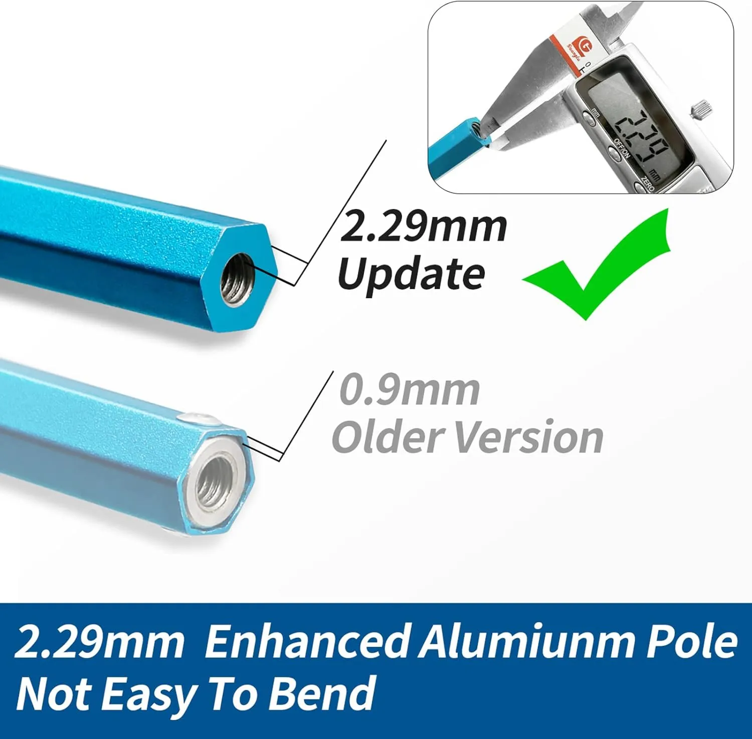 SAN LIKE Telescopic Fishing Gaff Aluminum/Fiberglass Pole with Nonslip Rubber Handle Stainless Steel Hook with M8 Screw