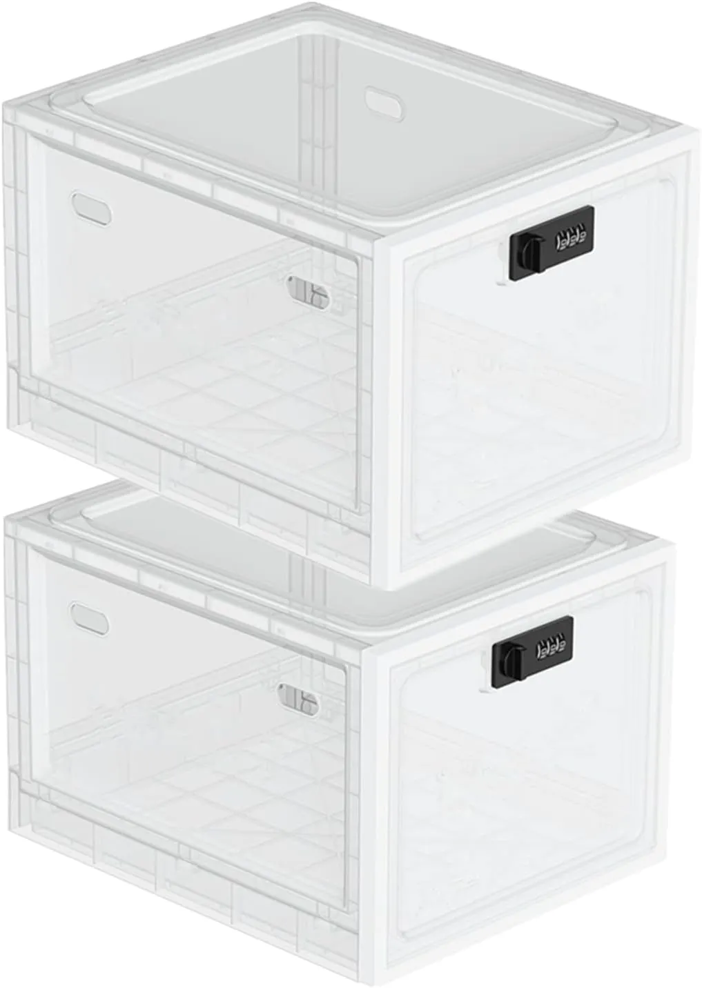 SANIDIKA 2 Pack Large Refrigerator Lockable Box - Childproof First Aid Locking Box Pill Case Medical Organizer - Ipad Tablet Phone Jail