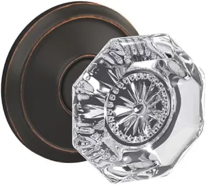 Schlage Custom FC21 ALX 716 ALD Alexandria Glass Knob with Alden Trim Hall-Closet and Bed-Bath Lock, Aged Bronze