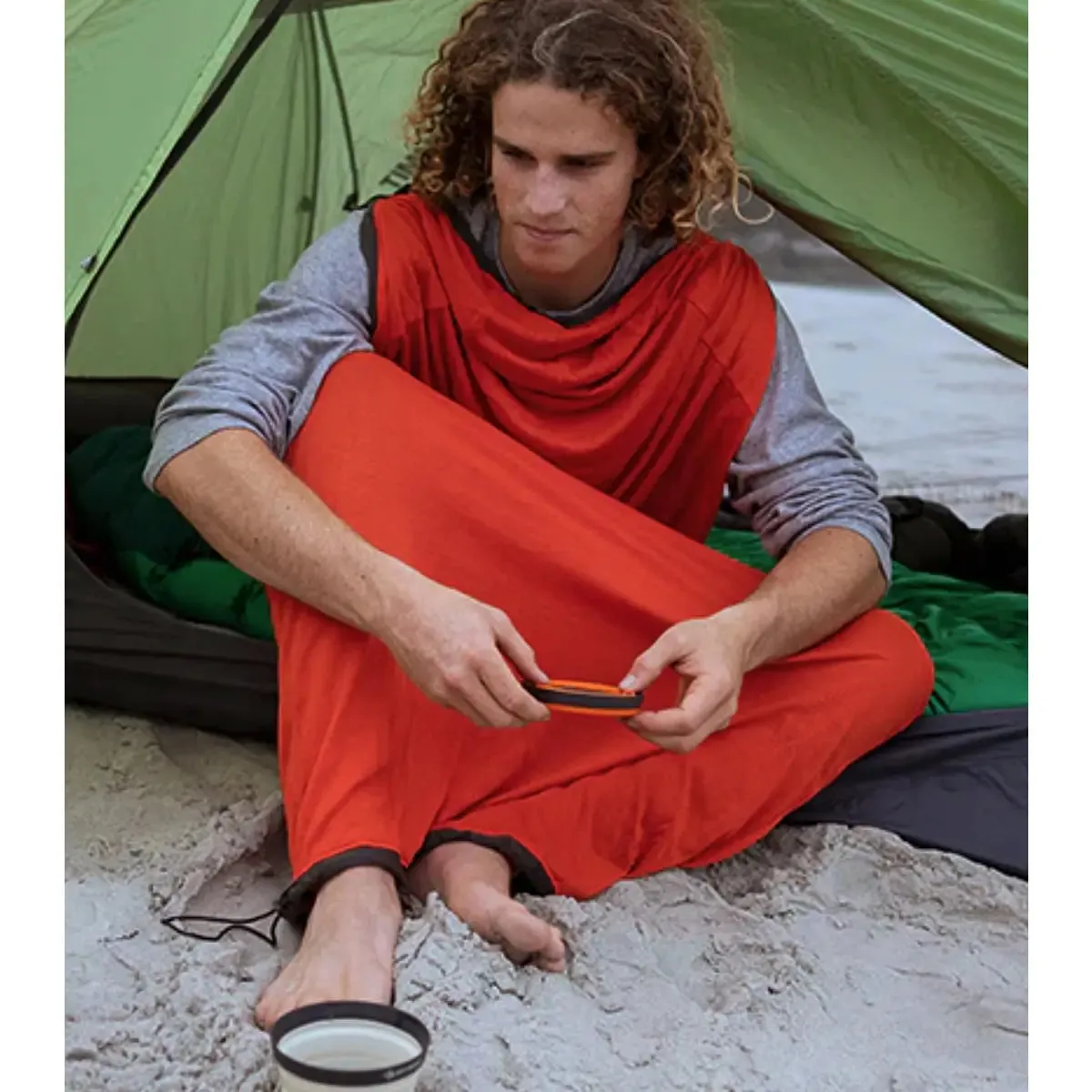 Sea To Summit Reactor Extreme Sleeping Bag Liner - Compact Mummy with Drawcord - Orange