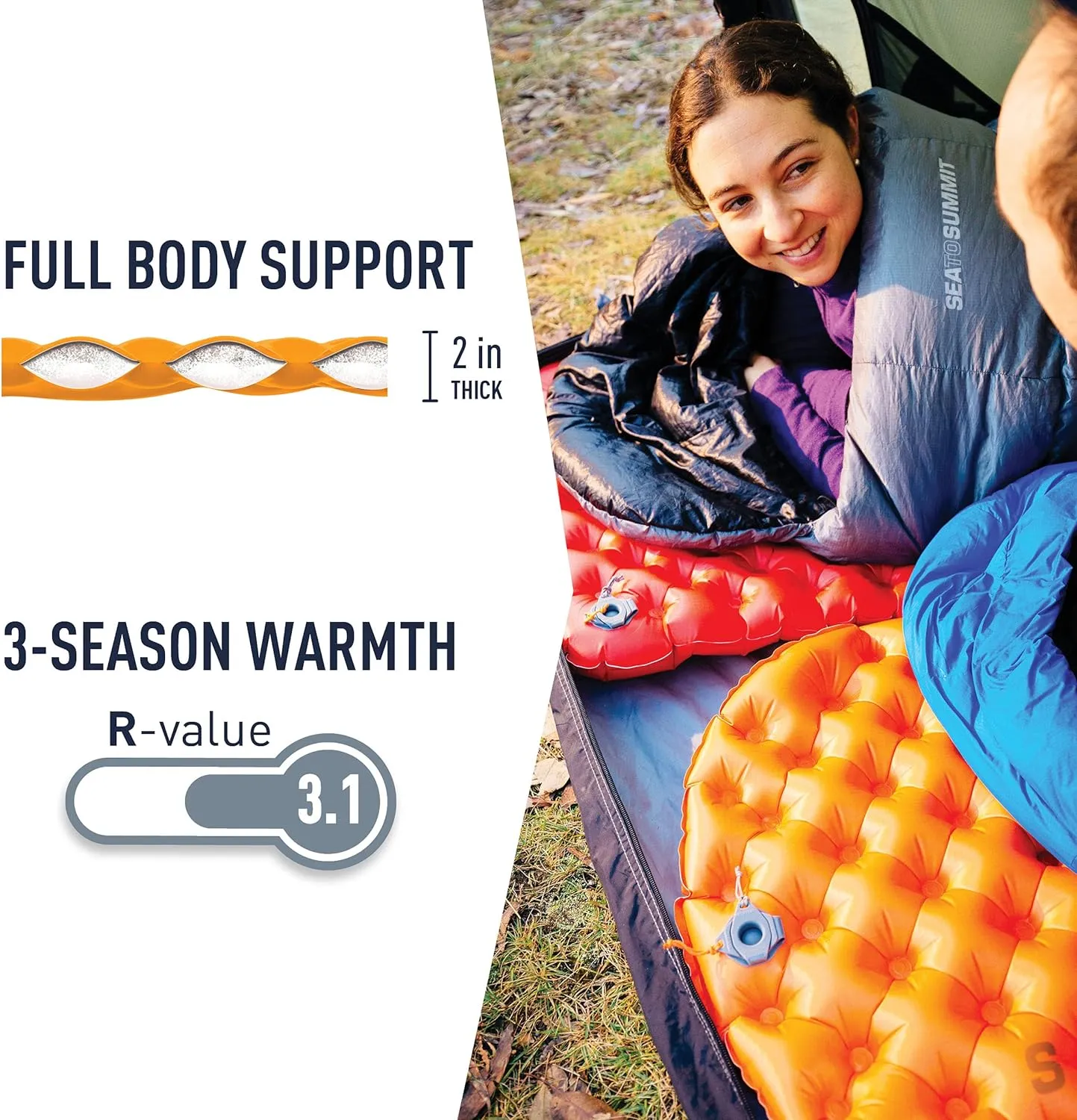 Sea to Summit Ultralight Insulated Backpacking Sleeping Pad, Large (78 x 25 x 2 inches)