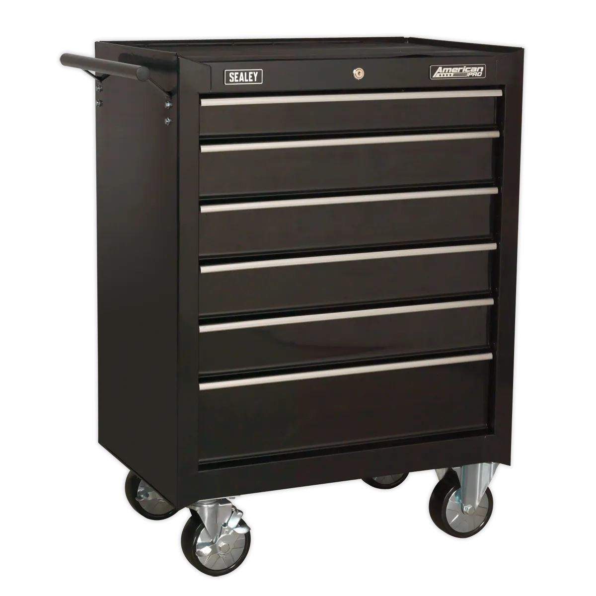Sealey Rollcab 6 Drawer with Ball-Bearing Slides - Black