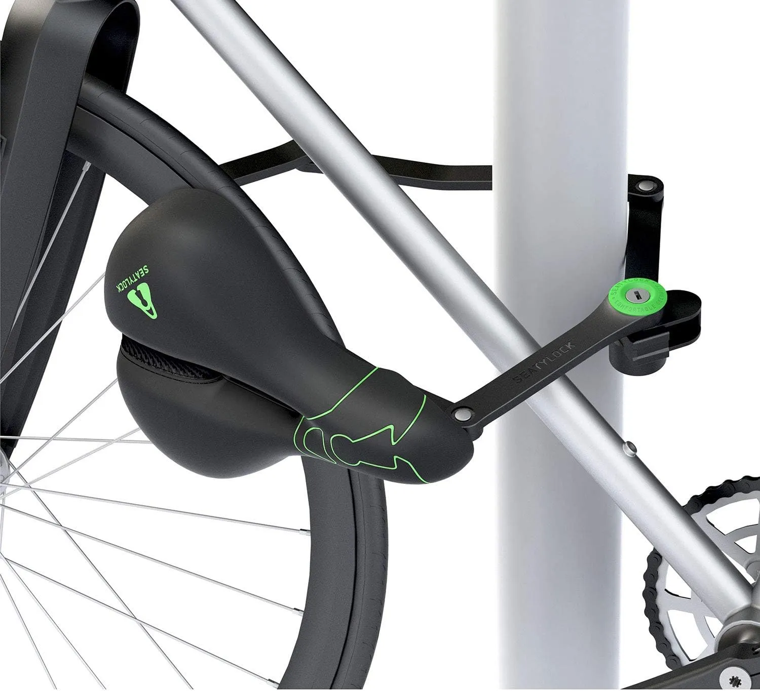 SeatyLock Hybrid Saddle Bike Lock - Multi Patent 2 in 1 Locking Bike Doubles As Seat or Bicycle Guard - Innovative Lightweight Anti Theft Bicycle Lock and Saddle with Keys