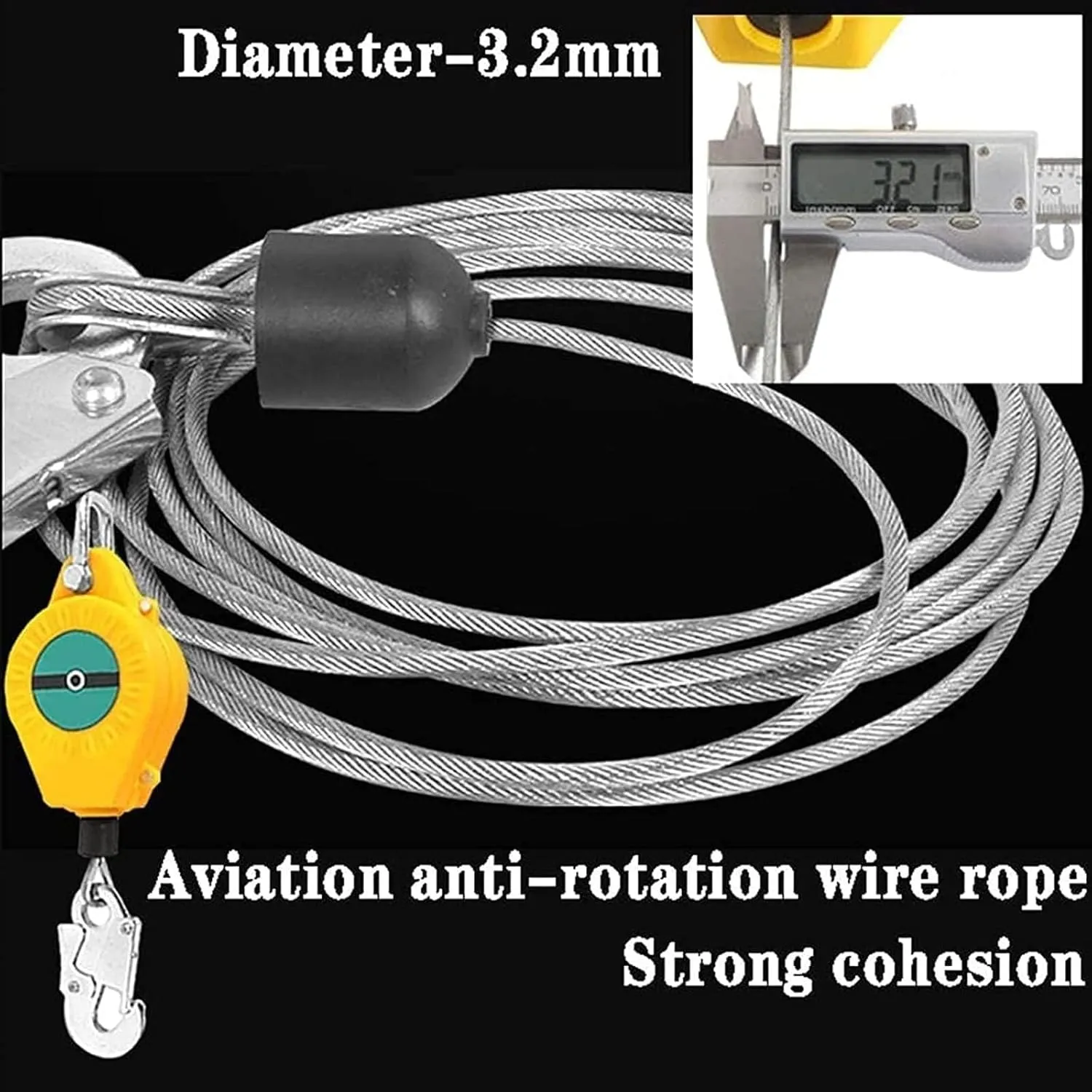 Self-Retracting Lifeline, 20m Fall Protection Safety Lanyard for Roofing & Outdoor Work, Anti-Fall Telescopic Safety Rope, 150kg Capacity