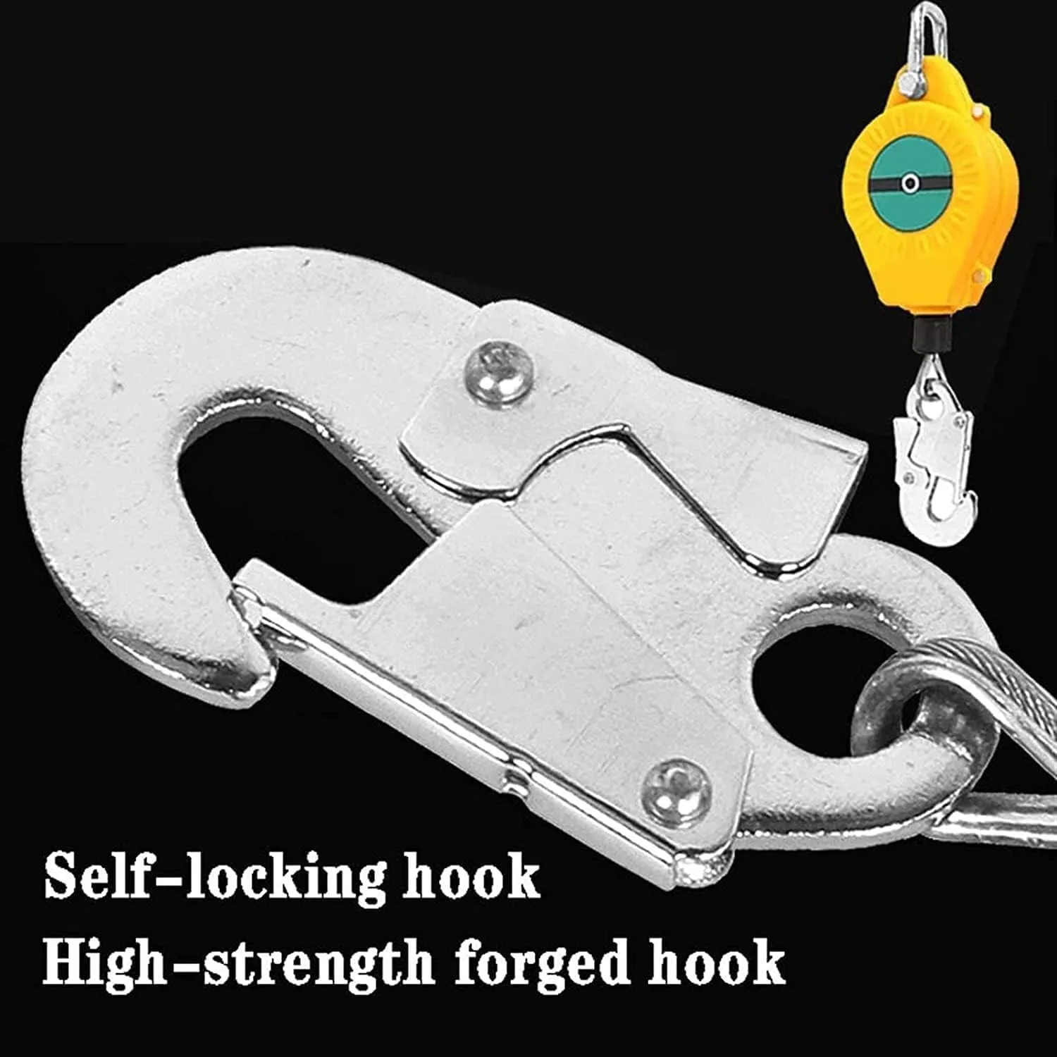 Self-Retracting Lifeline, 20m Fall Protection Safety Lanyard for Roofing & Outdoor Work, Anti-Fall Telescopic Safety Rope, 150kg Capacity