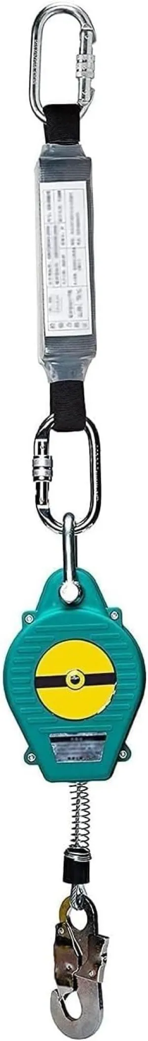 Self-Retracting Lifeline with Buffer Bag, Fall Protection Retractable Lanyard for Roofing & Construction, Shock Absorber, 3M, 5M, 7M, 10M, 15M, 20M