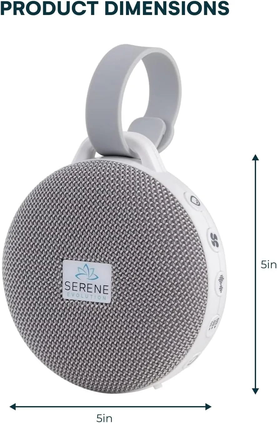 Serene Evolution 36 Sound Portable White Noise Machine for Sleeping Baby, USB Rechargeable Sound Machine for Babies & Kids, Soothing Sleep Sounds - Heartbeat, Rain, Brown Noise Machine & Ocean Sounds