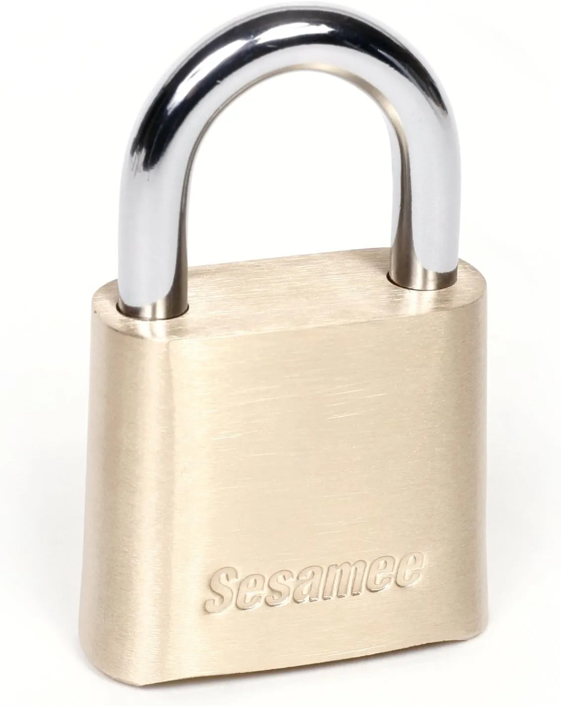Sesamee K436 4 Dial Bottom Resettable Combination Brass Padlock with 1-Inch Hardened Steel Shackle and 10000 Potential Combinations