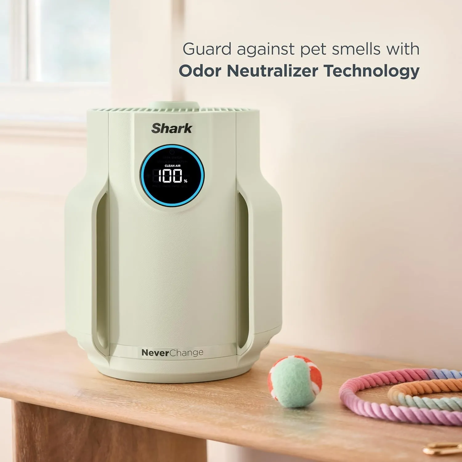 Shark NeverChange Air Purifier Compact Pro with Long-lasting HEPA Exceeding Filtration, Captures Pet Dander, Dust, Smoke, and Allergens, up to 250 sq. ft. for Bedroom, Home Office, Dorm, HP072GN