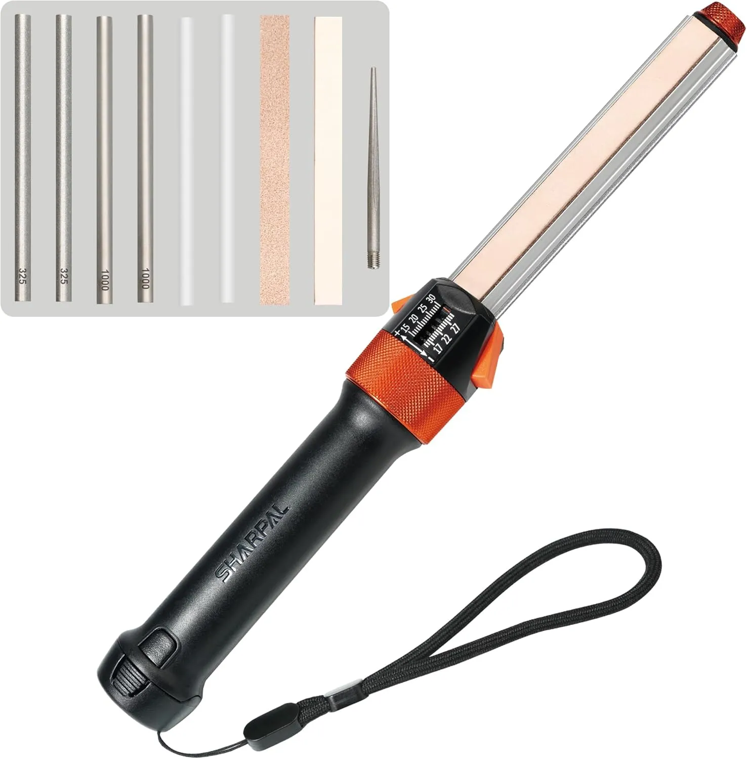 SHARPAL 210N TRANSFOROD 11-In-1 Adjustable Angle Knife Sharpener with Monocrystalline Diamond & Ceramic Rods, Tapered Rod & Leather Strops, Portable Knife Sharpening Tool Kit for Hunting & Outdoors
