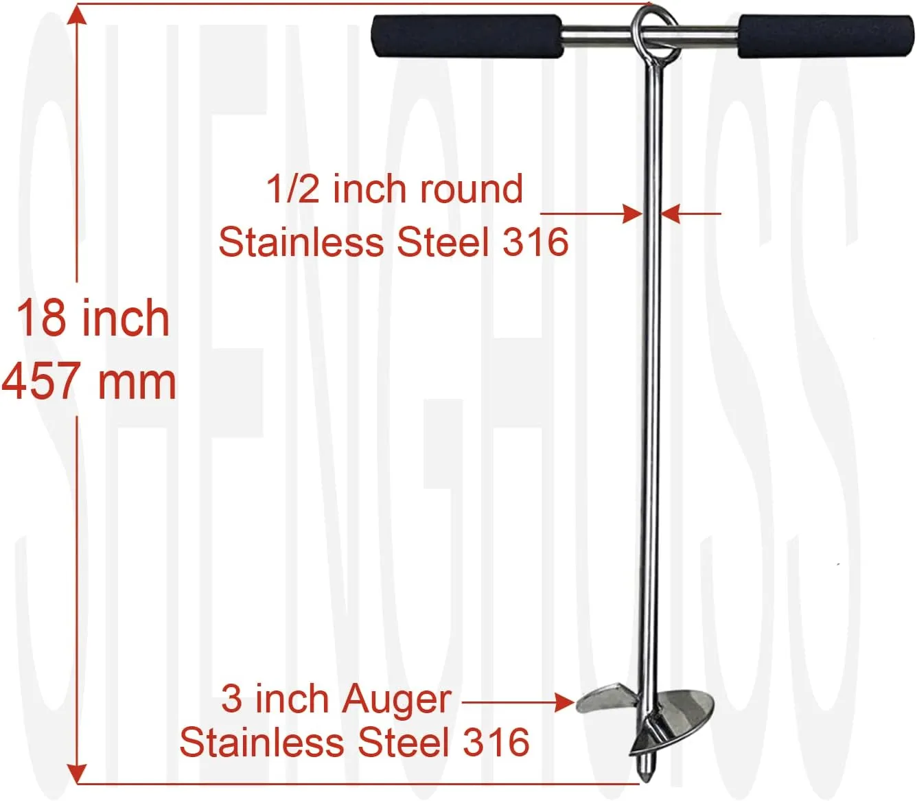 SHENGHUISS 18 inch Boat Sand Anchor Kit Marine Grade Stainless Steel 316 with Bungee Dock Line and Padded Bag,Ideal for Jet Ski,PWC,Floats,Pontoon,Kayak,Canoe Secures in Shallow Water, Beach, Sandbar