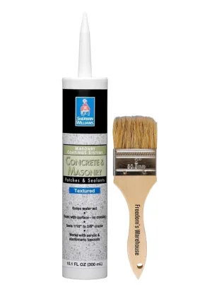 Sherwin Williams Concrete and Masonry Patch and Seal Caulk Kit with Included Chip Brush - Limestone Color Textured