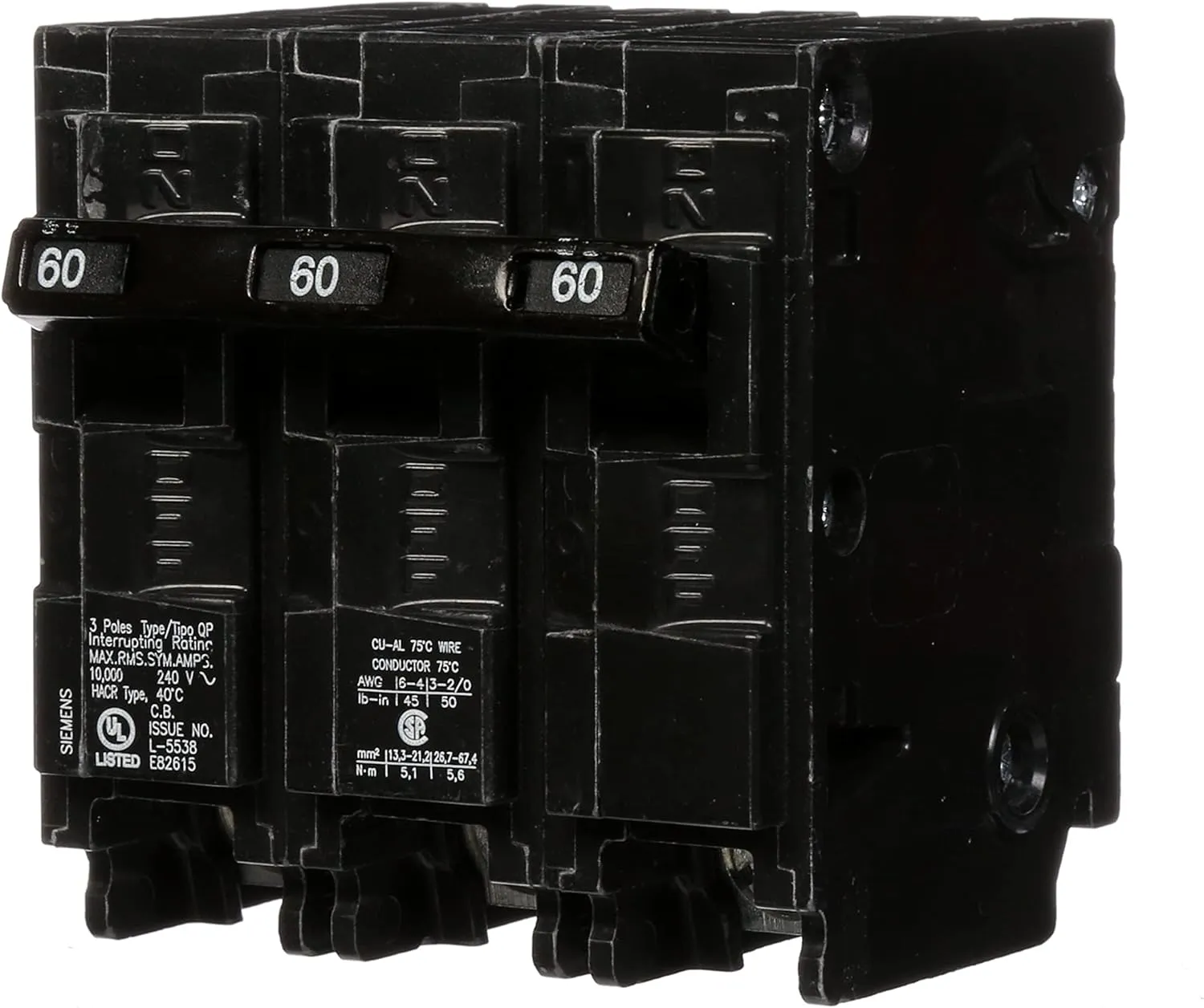 Siemens Q360 60-Amp Three Pole Type QP Circuit Breaker