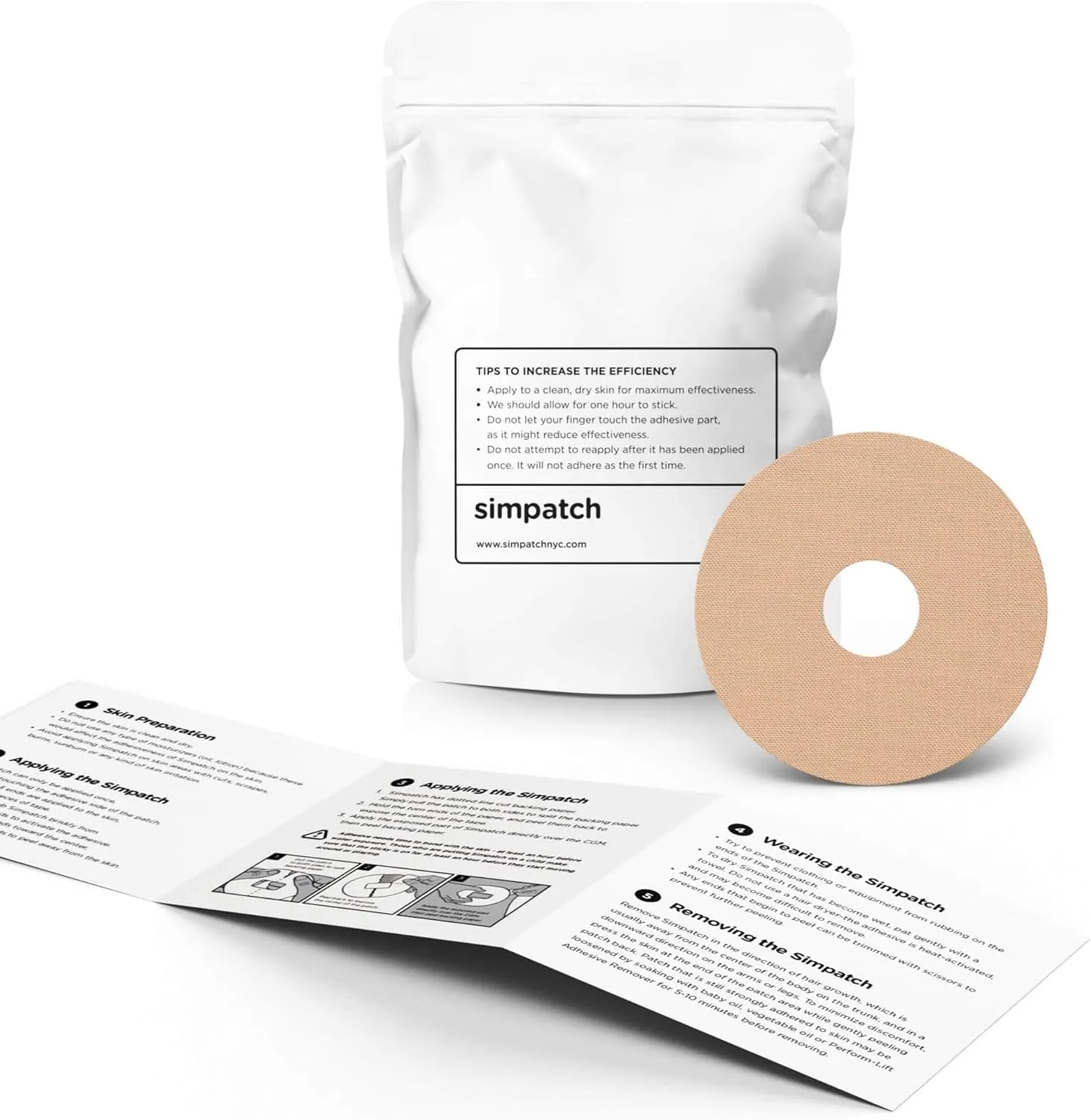 SIMPATCH Universal Adhesive Patch, 0.8-Inch Hole - Pack of 30 - Multiple Colors Available (Beige)