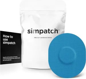 SIMPATCH Universal Adhesive Patch (25-Pack) – Waterproof Adhesive, CGM Patches (Blue)