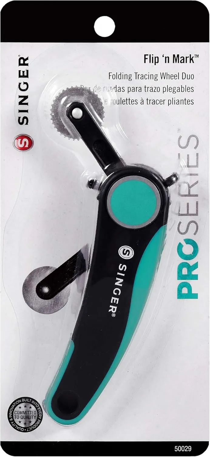 SINGER ProSeries™ Flip and Mark Folding Tracing Wheel Duo - Smooth & Serrated Multi Tool