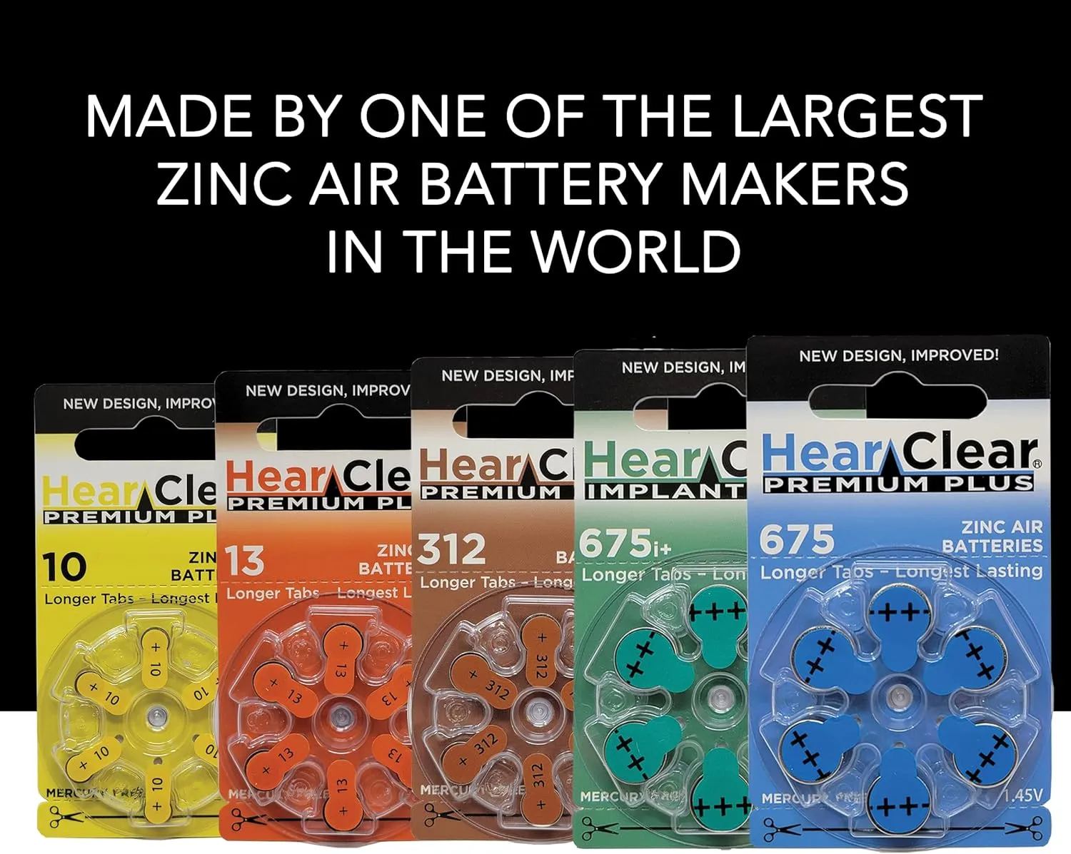 Size 312 PR41 1.45V Zinc Air Hearing Aid Batteries Brown Tab (60 Pack) [Child-Resistant Packaging]