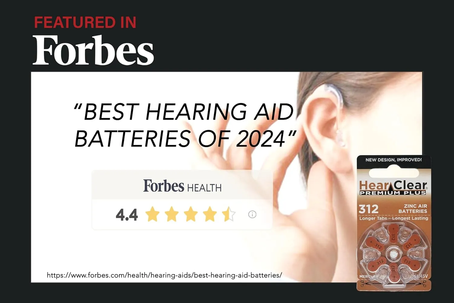 Size 312 PR41 1.45V Zinc Air Hearing Aid Batteries Brown Tab (60 Pack) [Child-Resistant Packaging]