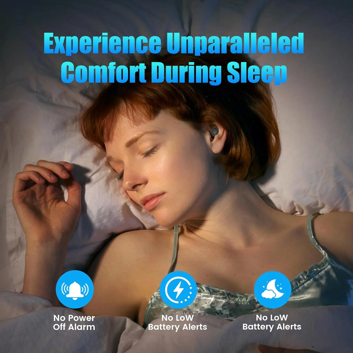 Sleep Earbuds for Side Sleepers Wireless Earbuds Comfortable Noise Blocking LED Power Display Music Sleep Dual Mode for Sleeping Working Hiking (Black)