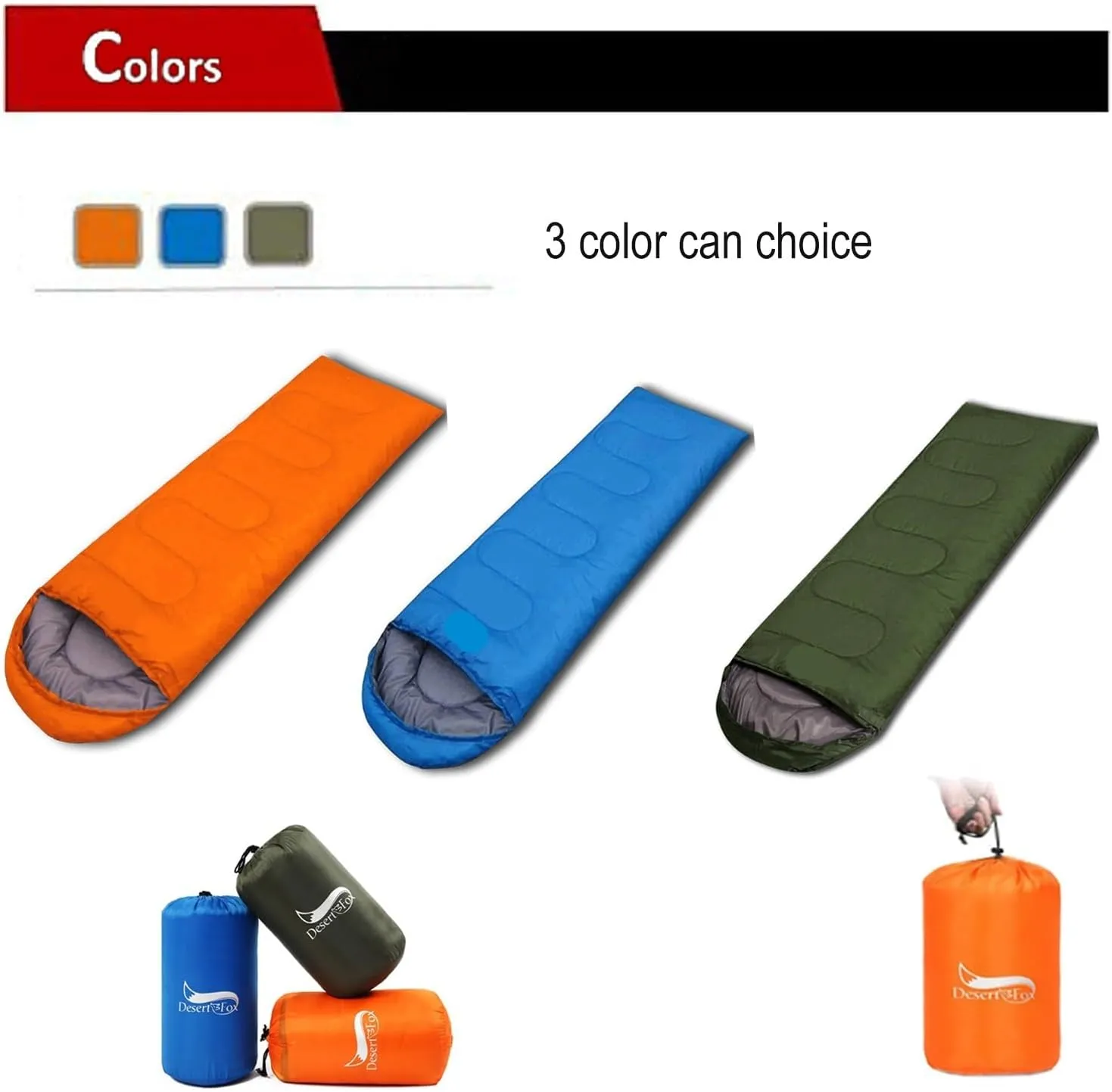 Sleeping Bag Compact Sleeping Bag Ultralight Envelope 3 Season Sleeping Bags with Compression Sack for Camping Hiking Travelling Lightweight (Color : Blue)