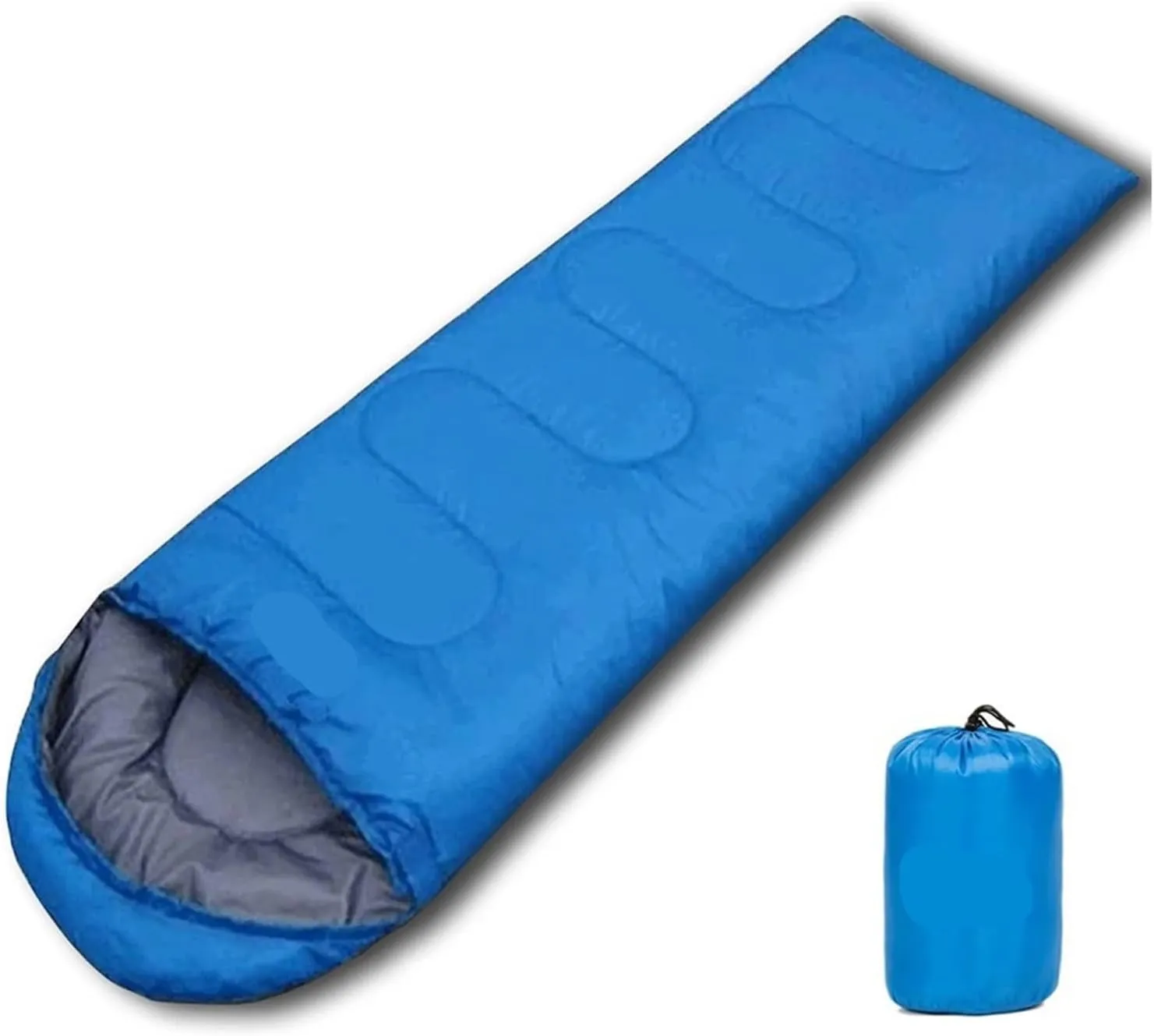 Sleeping Bag Compact Sleeping Bag Ultralight Envelope 3 Season Sleeping Bags with Compression Sack for Camping Hiking Travelling Lightweight (Color : Blue)